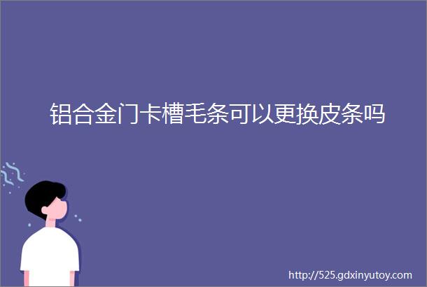 铝合金门卡槽毛条可以更换皮条吗